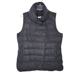 Lou & Grey Down Fill Quilted Puffer Vest Zip Front Pockets New With Tag Gray M